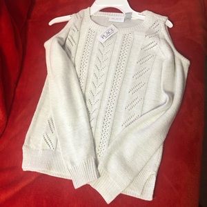 NWT Children’s Place Ivory cold shoulder sweater